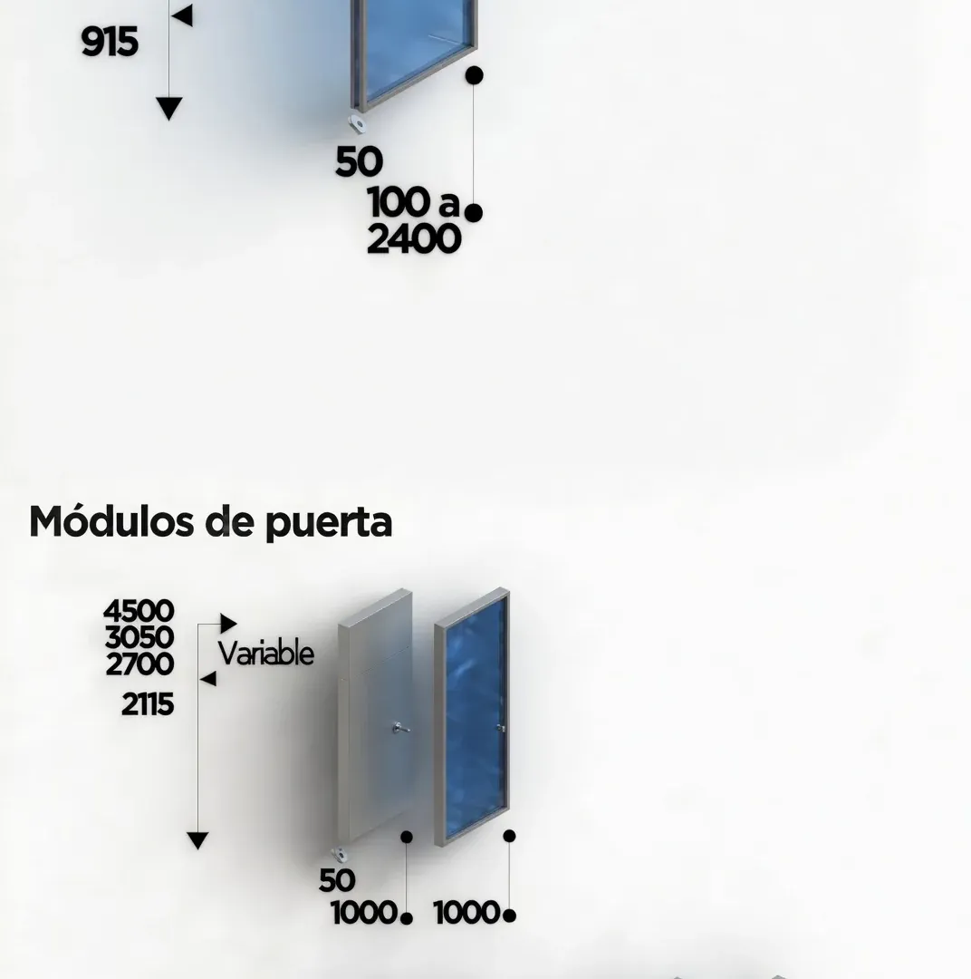 Alzados de módulos y puertas