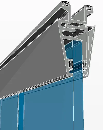 Perfil aluminio zoclo styleGLASS 42 para cancelería de oficinas