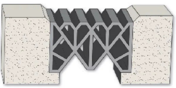 styleJOINTS Junta construtiva de sello de caucho elastopreno® piso-piso.