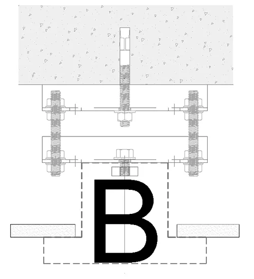 styleMOVE diagrama explicativo muro móvil fijación con taquetes macho.