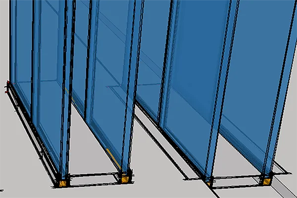 Perfil de zoclo para cancelería de oficina styleVISION