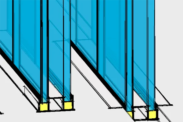 Perfil de zoclo styleSPACE para cancelería de oficinas modernas
