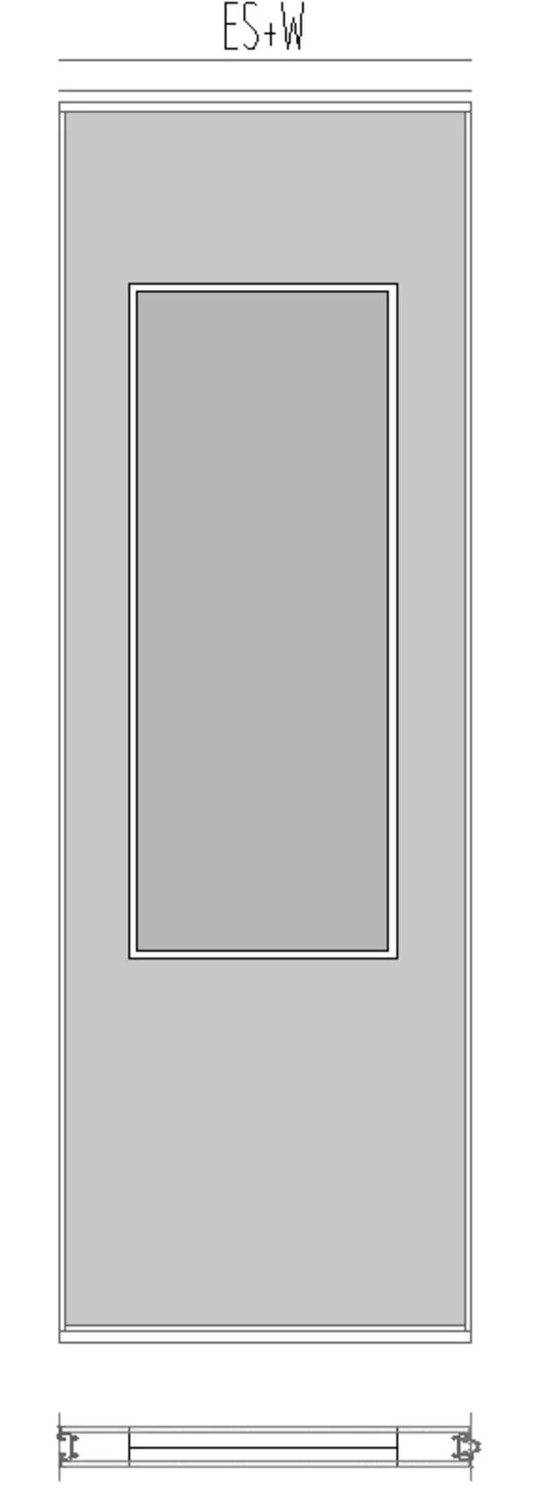 Alzado estándar con un hueco de ventana.