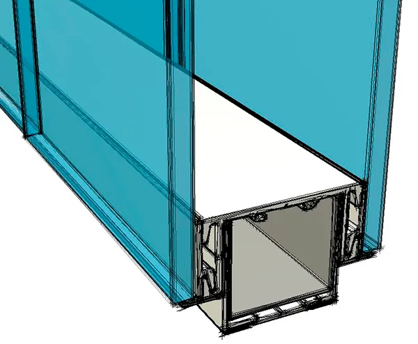 Zócalo doble cristal del sistema de cancelería styleSMART