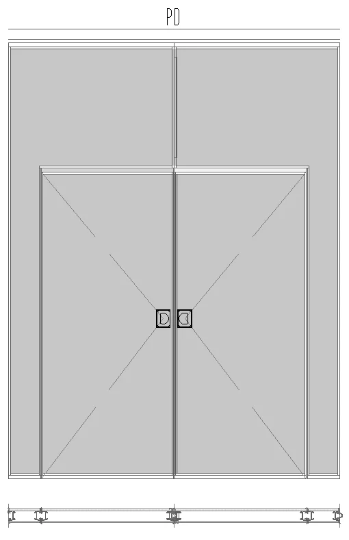 Diagrama del módulo con Puerta Doble para muro móvil.