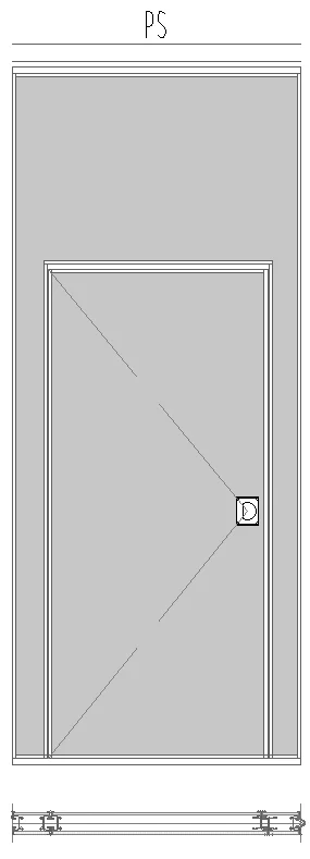 Diagrama del módulo con Puerta Sencilla para muro móvil.