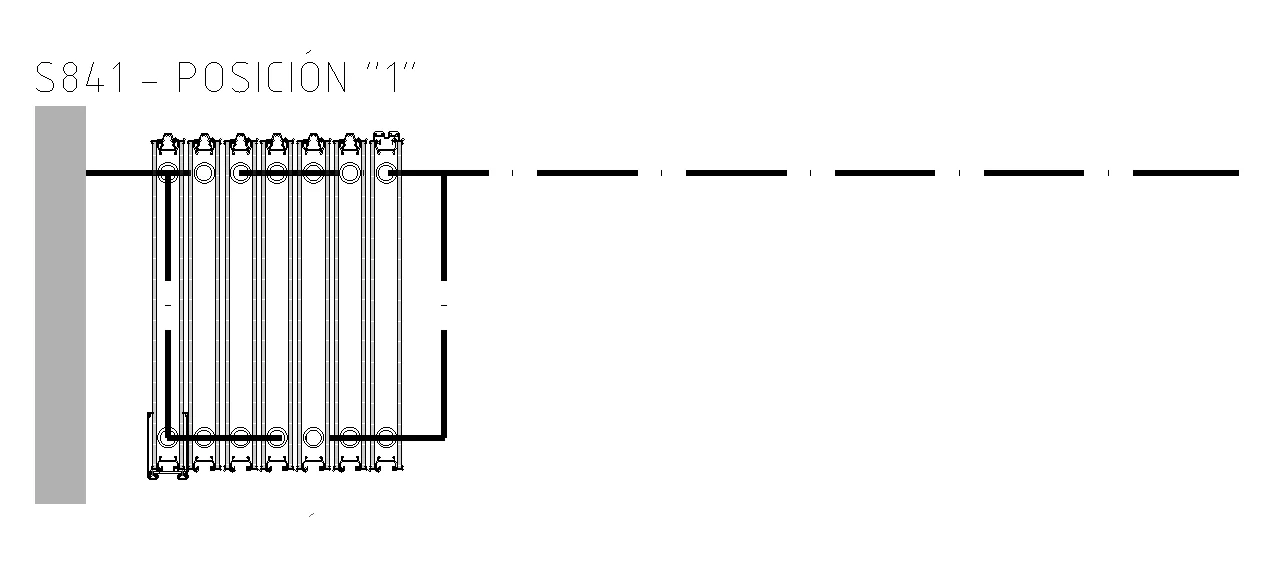 Diagrama de guardado de muro móvil, posición S841-1.