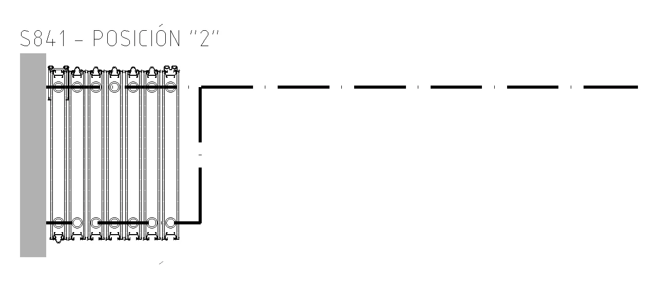 Diagrama de guardado de muro móvil, posición S841-2.