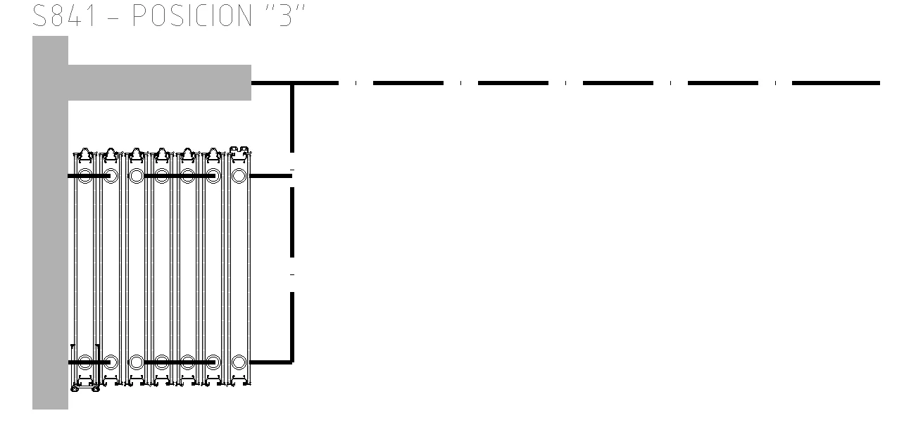 Diagrama de guardado de muro móvil, posición S841-3.