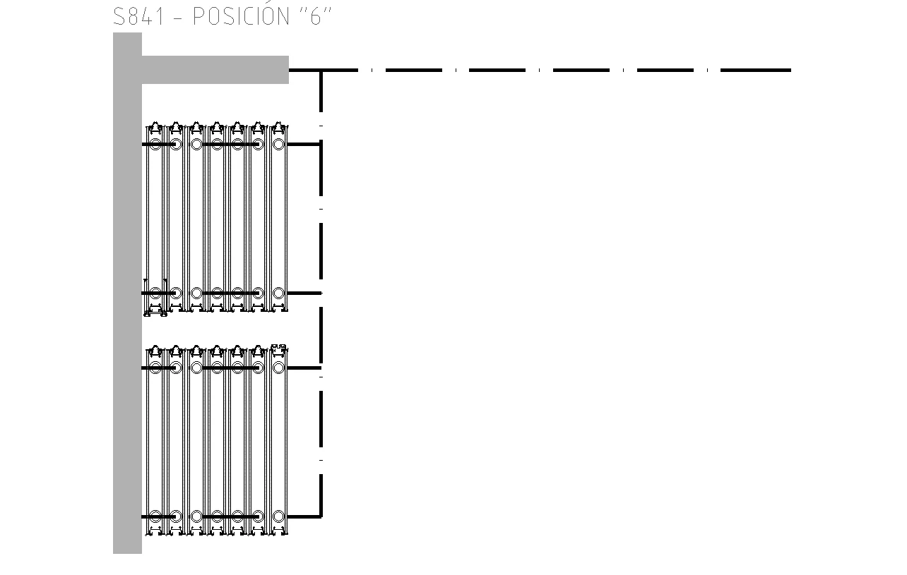 Diagrama de guardado de muro móvil, posición S841-6.