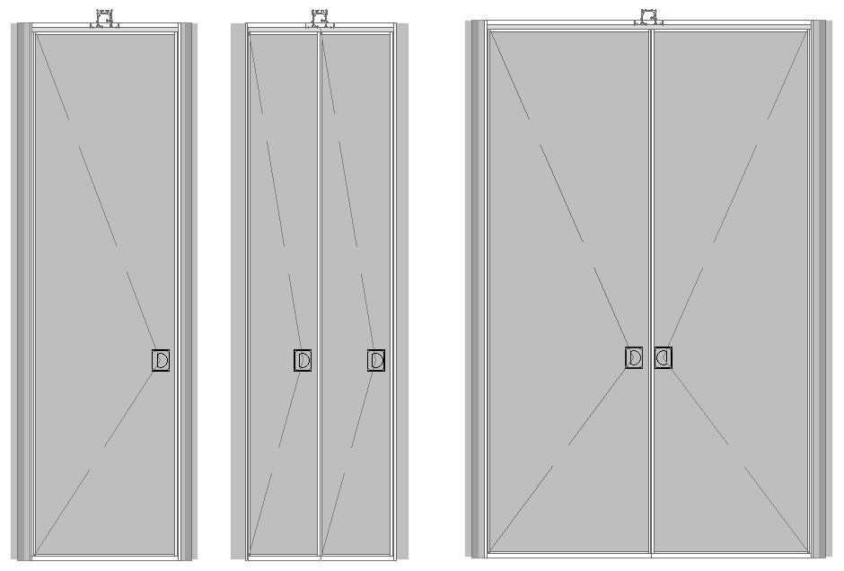 Ejemplo de puerta de guardado para muro móvil, configuración 2.