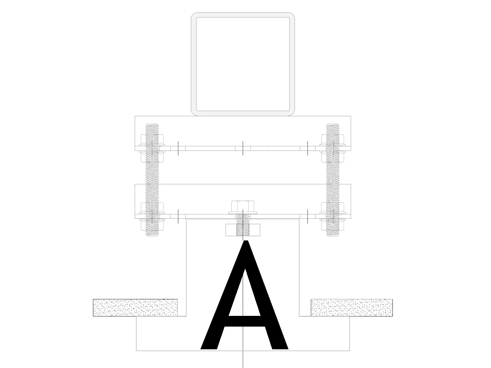 Diagrama de fijación de riel con soldadura.